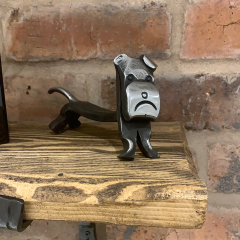 Hand Forged Dog Sculpture