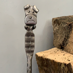 Dogs Head Hand Forged Fire Poker